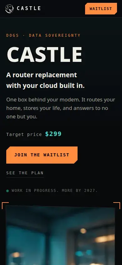 Live site — mobile (390px)