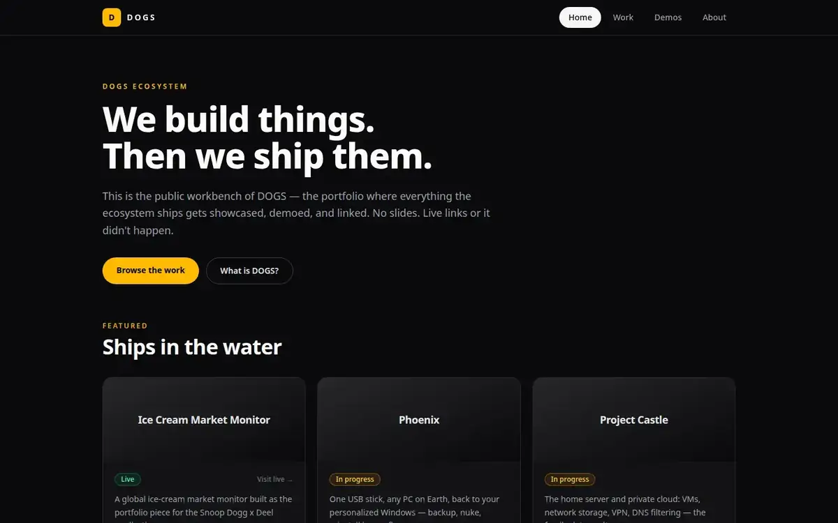 Live site — desktop