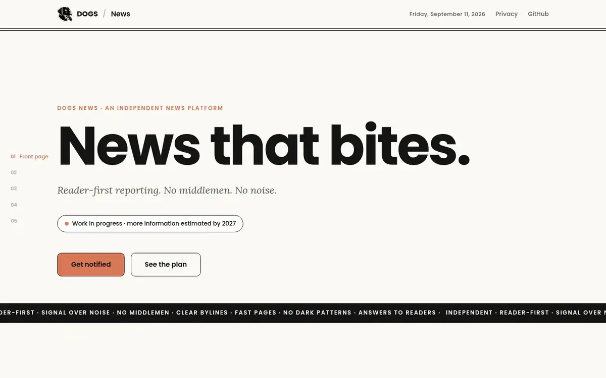 Live site — desktop