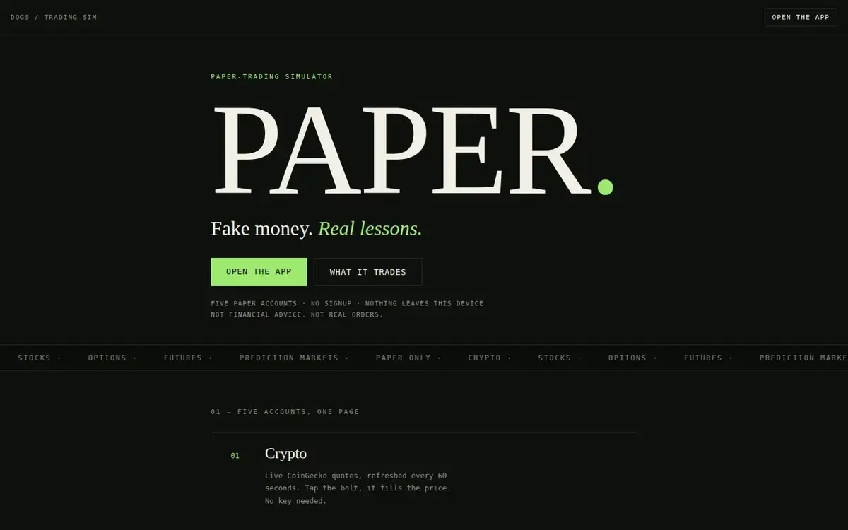 Live site — desktop