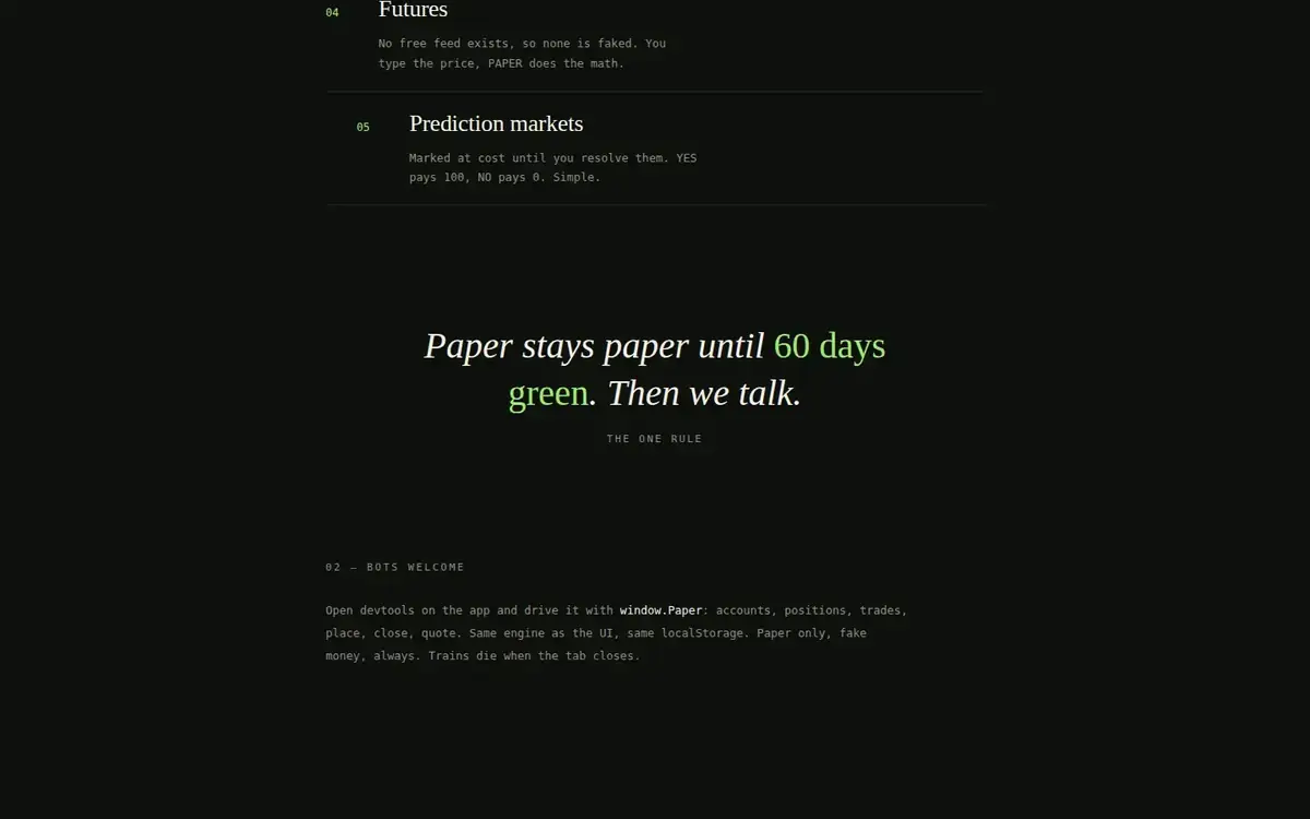 Live site — desktop, scrolled