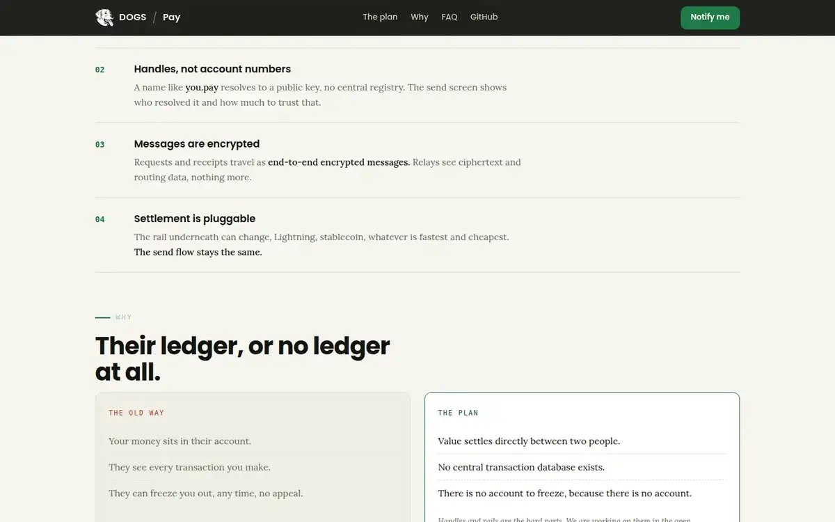 Live site — desktop, scrolled