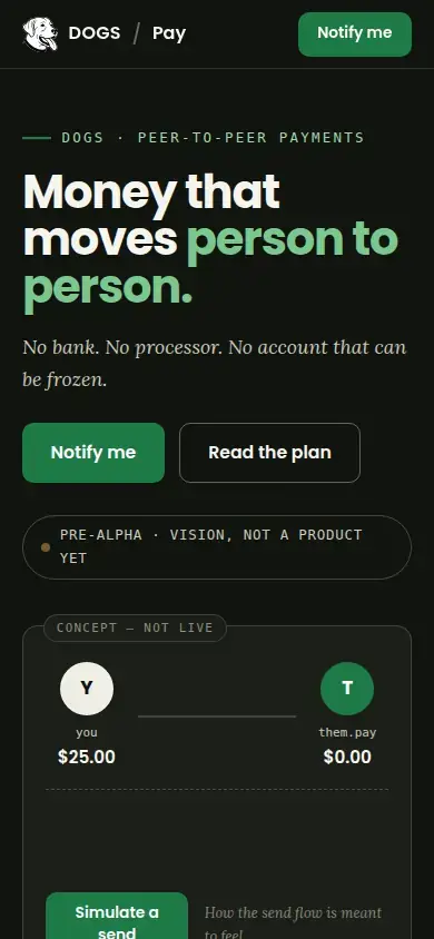 Live site — mobile (390px)