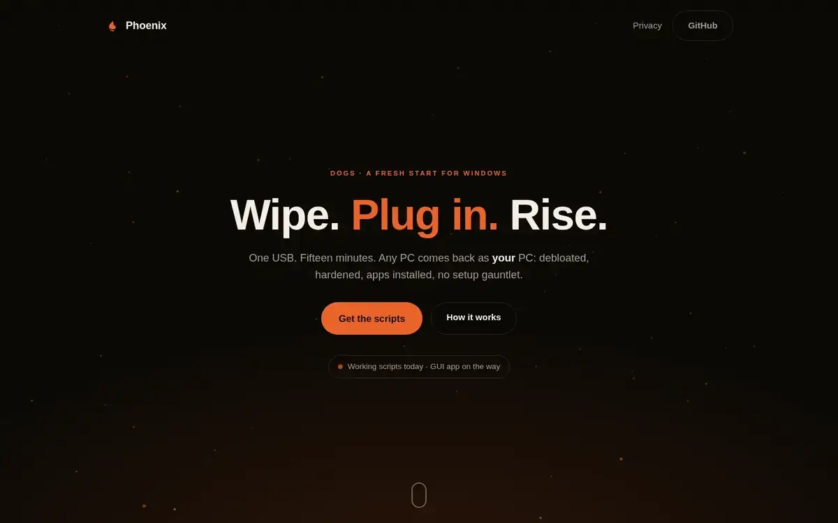 Live site — desktop