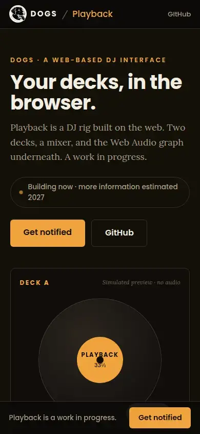 Live site — mobile (390px)