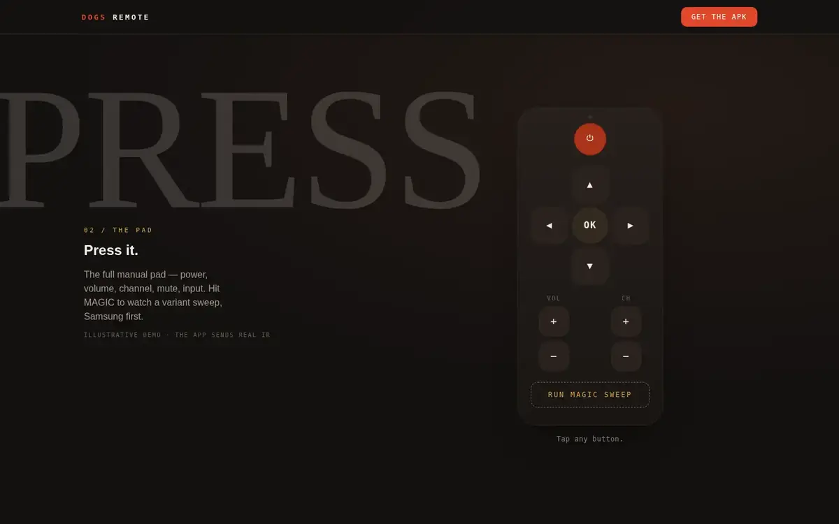 Live site — desktop, scrolled